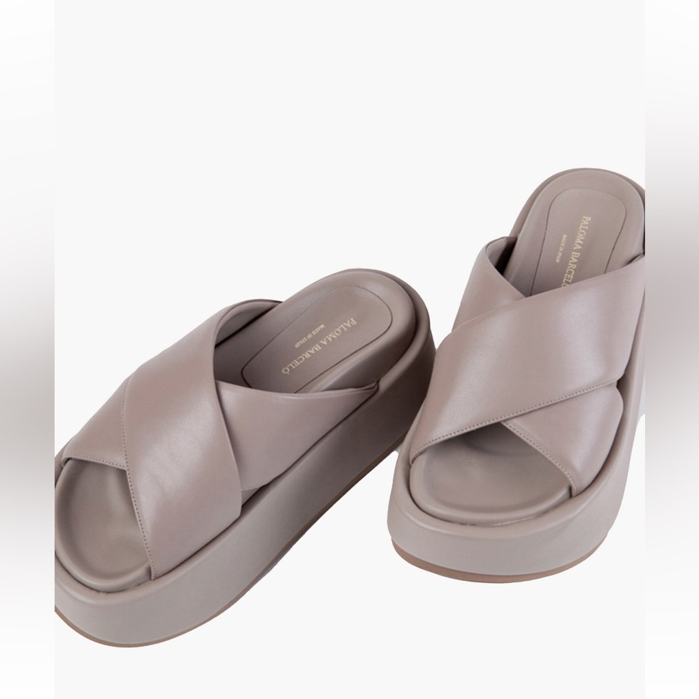 Paloma Barcelo Taupe Platform Sandals